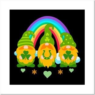 Gnomies With Rainbow Patrick's Day Posters and Art